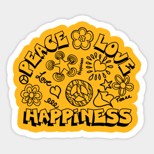 peace love happiness Sticker